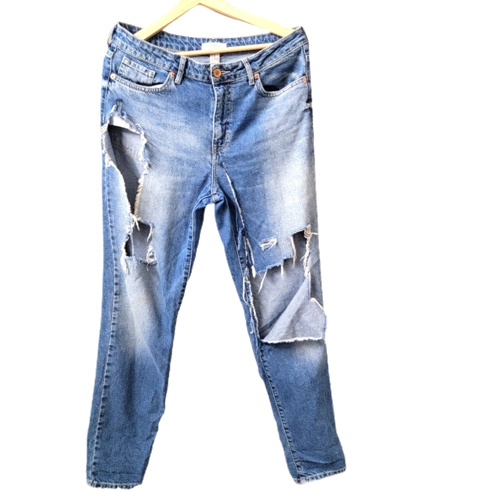 Distressed Blue Jeans